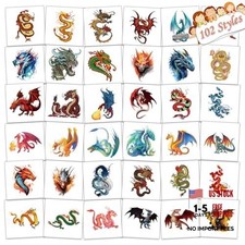 102 PCS Individually Wrapped Dragon Temporary Tattoo for kids - Dragon