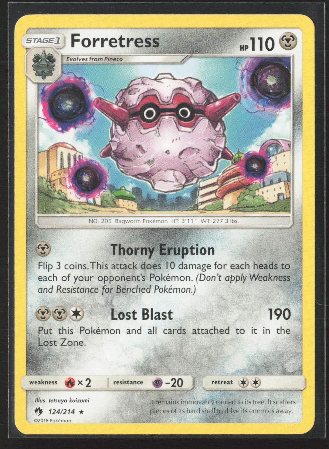 Forretress 124/214 Rare Lost Thunder Pokemon Near Mint