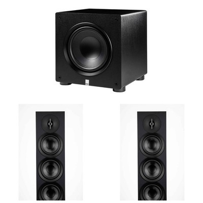Elac DF53-BK - Debut 3.0 5.25'' Floor Speaker - Black and Elac PS350-BK - Varr...