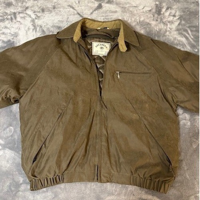 #ad #ad Aberdeen Collection Brown Bomber Jacket Quilted Casual Comfort Mens Size M $19.99