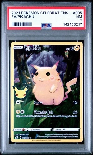 2021 POKEMON CELEBRATIONS #005 FULL ART/PIKACHU PSA 7