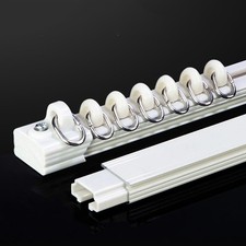 Ceiling Curtain Track with Hooks, Room Divider Ceiling Track for Curtains, Al...