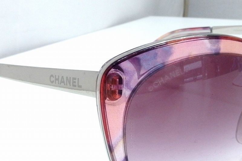 CHANEL 4208 Pink Cat Eye Design Sunglasses Italy 56□21 140 Used