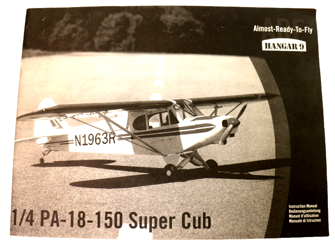 Hangar 9 1/4 scale PA-18-150 Super Cub RemoteControl OEM Ins