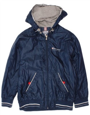Champion Jungen Regenjacke mit Kapuze 7-8 Jahre Small dunkelblau Polyester BQ17