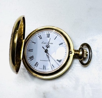 Ultra Rare EverSwiss Pocket Watch   Mechanical   Roman Numerals   White Dial