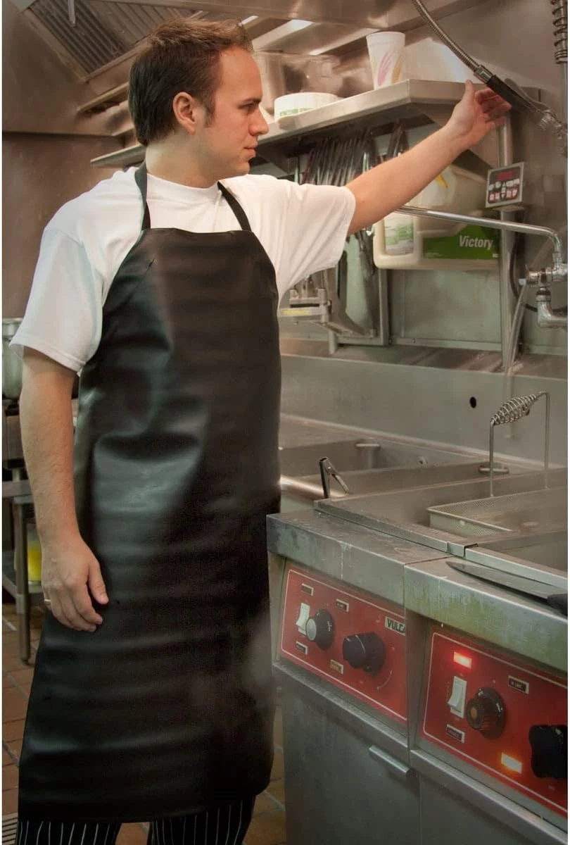 Waterproof Vinyl Apron Black .8mm Heavy Duty for Dog Grooming Fish Cleaning - product detail image 9