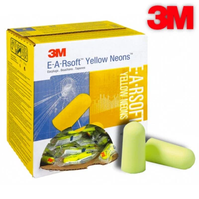 3M 312-1250 E-A-R Uncorded Disposable Foam Yellow Ear Plugs (Pick Total Pairs)