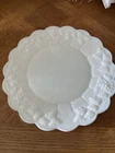 VINTAGE  WESTMORELAND MILK GLASS PANELED GRAPE 10 1/2" DINNER PLATE