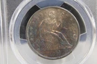1877s Seated Liberty Silver Half Dollar Pcgs Unc Detail Toning