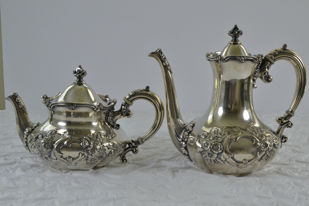 【REGAL】チロリアン☆EAST COAST COLLECTION☆24.5 A Sterling Silver Repousse Tea and Coffee Service, Mark of
