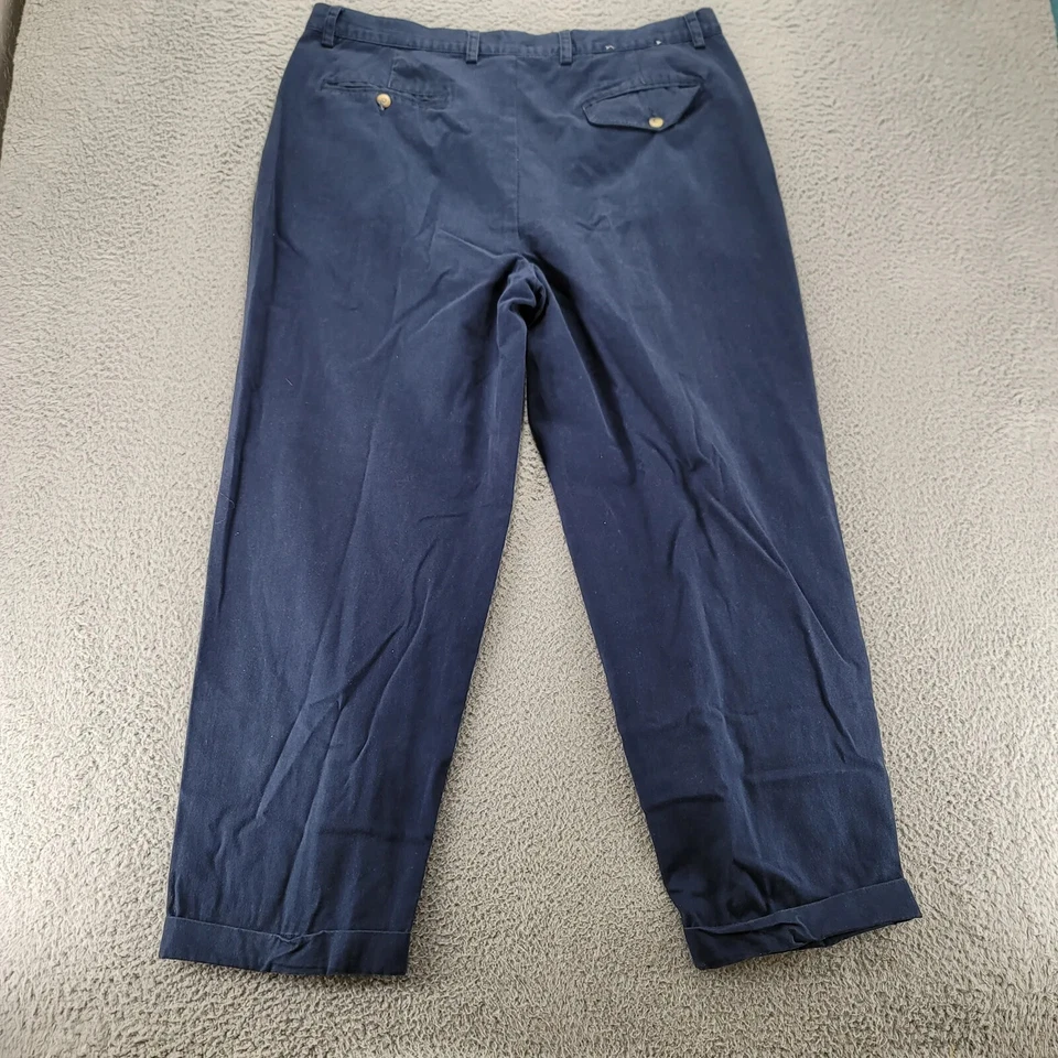 Брюки мужские Nautica 40x30 синие прямые плиссированные с манжетами повседневные опрятные - Изображение 3 из 4