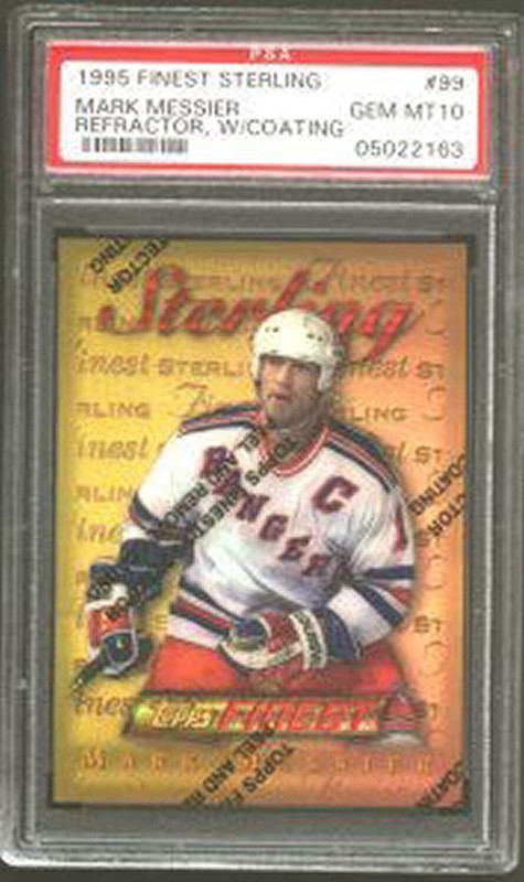 Mark Messier 1995 Topps Finest Sterling Gold Refractor  #99 PSA Gem Mint 10