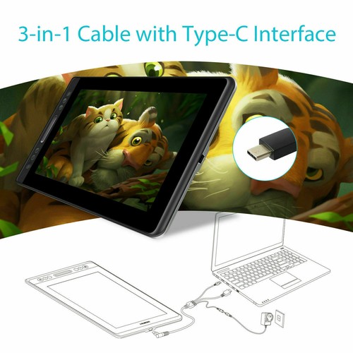 HUION KAMVAS PRO 13 Graphics Tablet Display 13.3'' full lamination 8192 ±60°Tilt - Picture 8 of 11