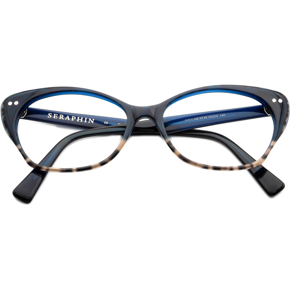 Seraphin Small Clear White Blue Cheetah Oval Sunglasses Japan Read Seraphin Blue Eyeglass Frames for sale | eBay main image 4
