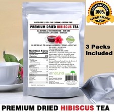Hibiscus Tea 90 Bags 100 Natural Premium Antioxidant Rich Tea Resealable Pouch