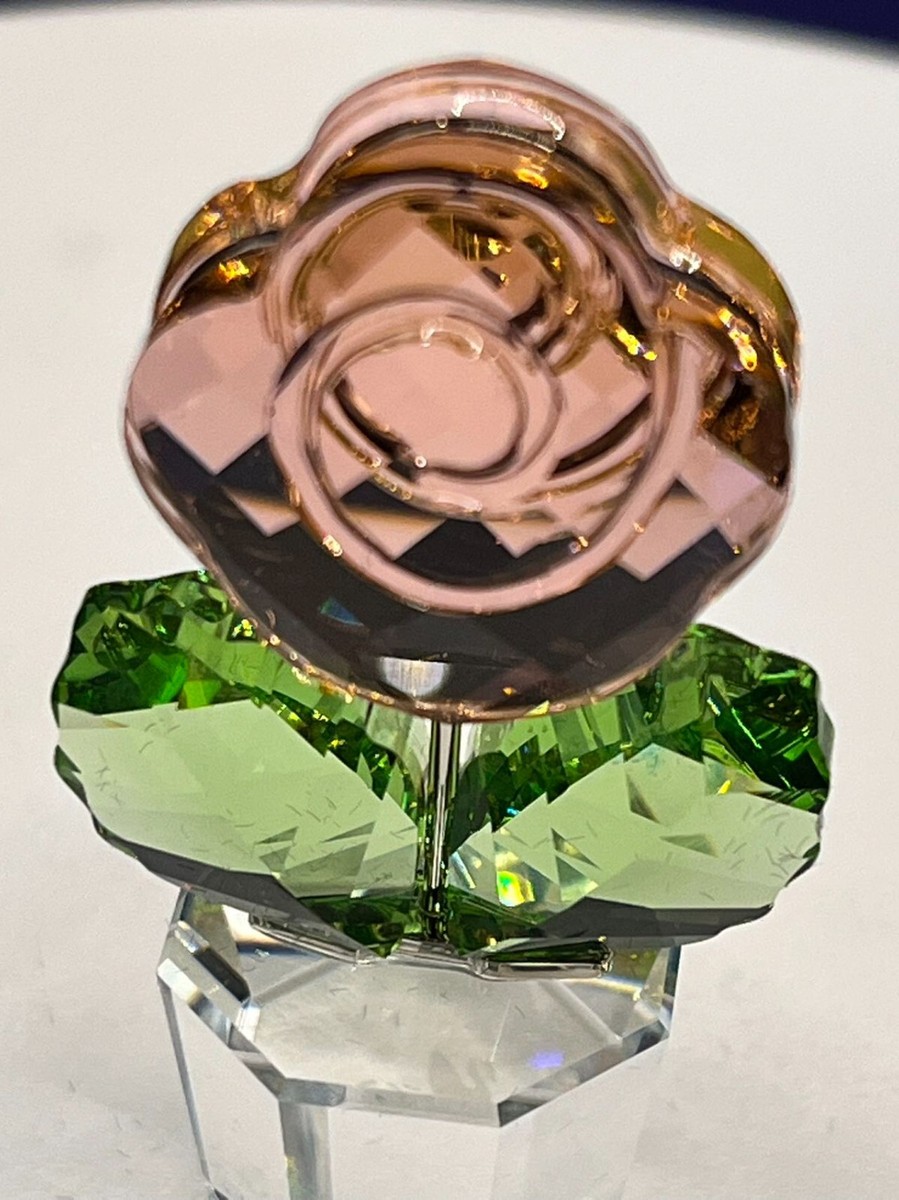 Swarovski Crystal Figurine Happy Flower Pink Rose 5.0CM/ 2.0IN