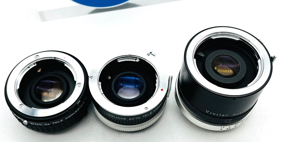 Para Minolta SR/MC/MD: 3 duplicadores de longitud focal, excelente estado Foto 2 de 3