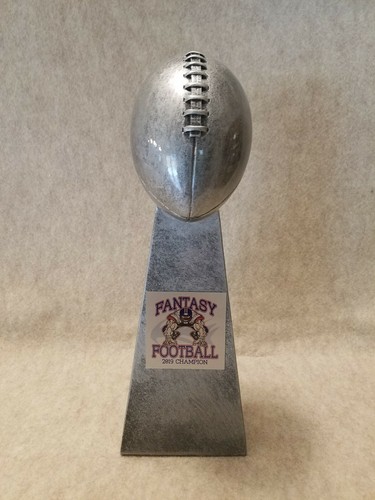  FANTASY FOOTBALL 10 1/4" REPLICA LOMBARDI SUPER BOWL TROPHY  FREE PLAQUE! - Afbeelding 3 van 6