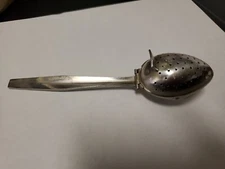 Vintage18/8 Stainless Steel tea infuser steeping, hinged spoon, 6" long