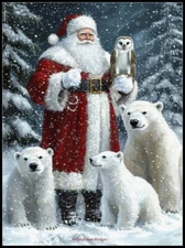 Arctic Santa Claus 17 - Chart Counted Cross Stitch Patterns Needlework DMC Color
