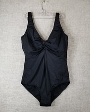 Swimsuits For All One Piece Women's 24 Underwire Twist Tummy Control Black EUC