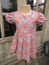 Mädchen Kurzarm Kleid, rosa, geblümt, 12-18...