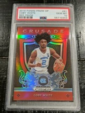 2019 Prizm Draft Coby White CRUSADE RED Prizm PSA 10 GEM MINT Rookie RC #61