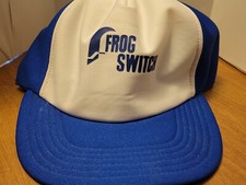 Vintage Size A Just Trucker Hat Blue Mesh Adjustable frog switch usa made