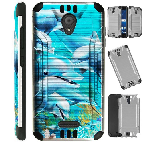 SILVERGUARD For TCL A2X A2 A1 Hybrid Phone Case Cover OCEAN DOLPHIN - Zdjęcie 3 z 3