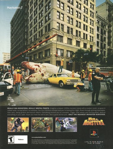 Vintage 2003 War Of The Monsters Original PlayStation 2 Print Ad 20x27cm GPM 174 - Picture 2 of 3