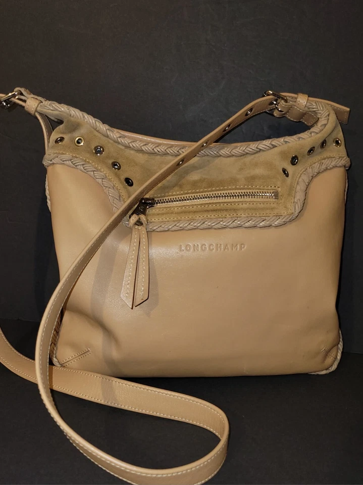 Bolso Bandolera LONGCHAMP Kate Moss Lino Amarillo Cuero Gamuza Ojales Foto 2 de 4