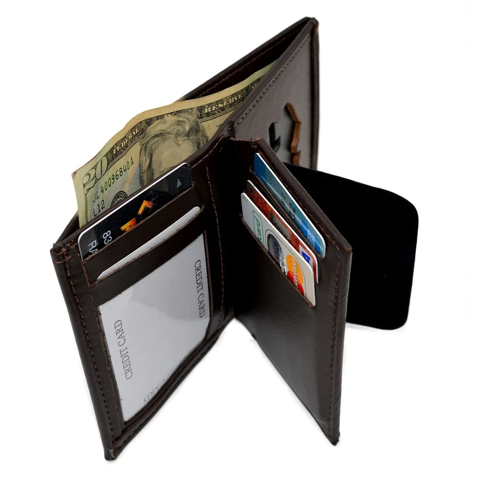 Perfect Fit Police Badge Wallet Blackinton 6 PT Star Sheriff - Black Brown RFID - Image 4 of 4