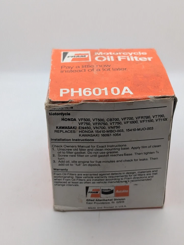 Fram - PH6010A - Motorcycle Oil Filter, Standard - Image 3 of 3