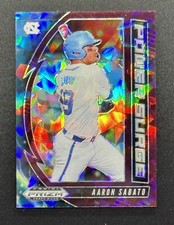 2020 Prizm Power Surge Prizms Burgundy Cracked Ice #7 Aaron Sabato RC SSP #/23