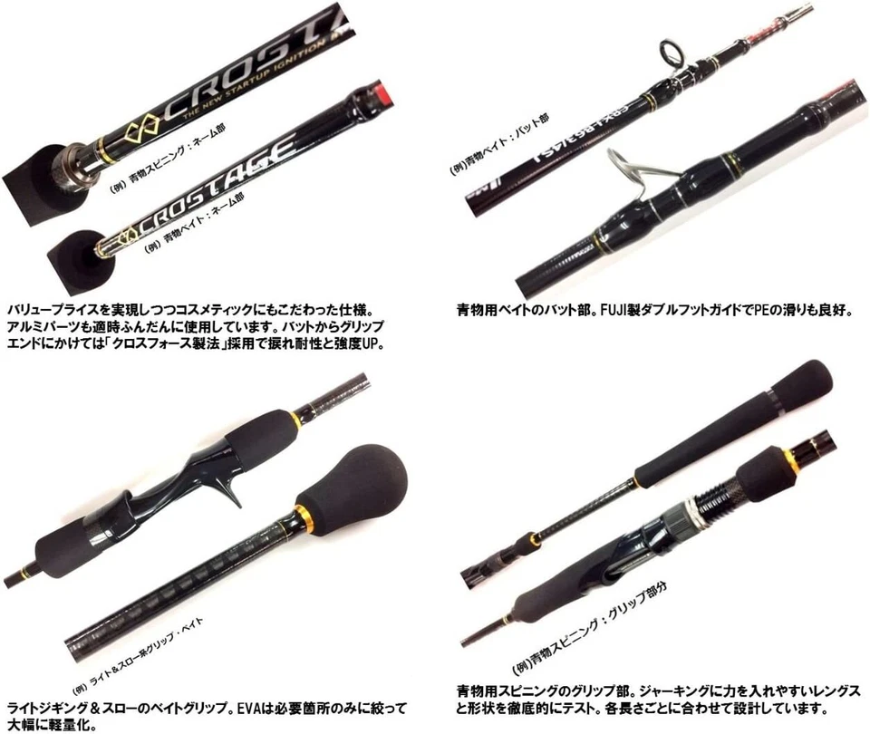 Major craft CROSTAGE CRXJ-B60MH/Dendo Jigging Bait casting rod Stylish anglers - Image 4 of 4