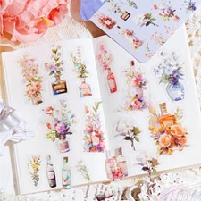 Flowers Plants PET Stickers Journals Card Planner Decorative Collage Stationery
