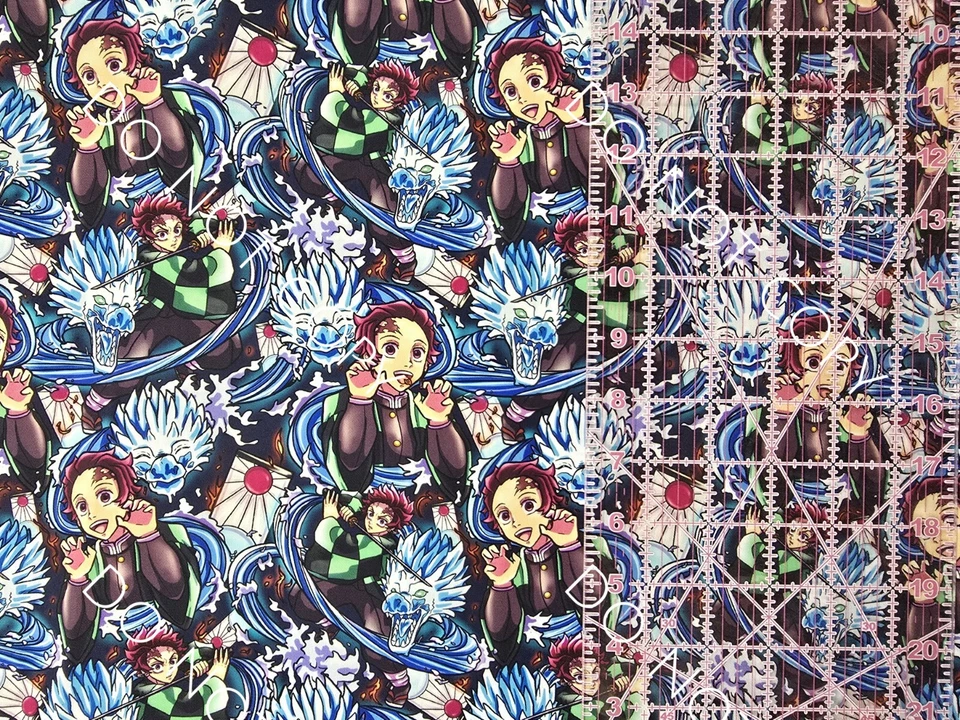 Custom 100% Cotton Woven Fabric Anime Demon Slayer Tanjiro By The 1/4 Yard 9x56 - Image 2 of 2