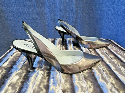 Designer slingbacks, MADELINE, size 38, bronzy colour patent leather, worn once - Picture 3 of 9