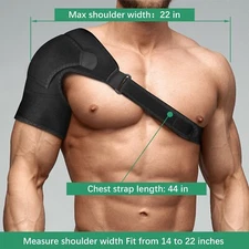 Adjustable Shoulder Brace - Rotator Cuff Support for Pain Relief, Left or Right