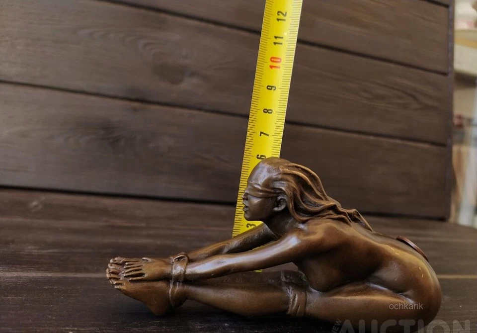 Vintage Bronze Sculpture Statue Woman Marble Deco J.Patoue Rare Decor Rare - Image 4 of 4