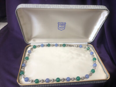 Vintage Burg Jewelry 925 Sterling Silver bead 17” Necklace