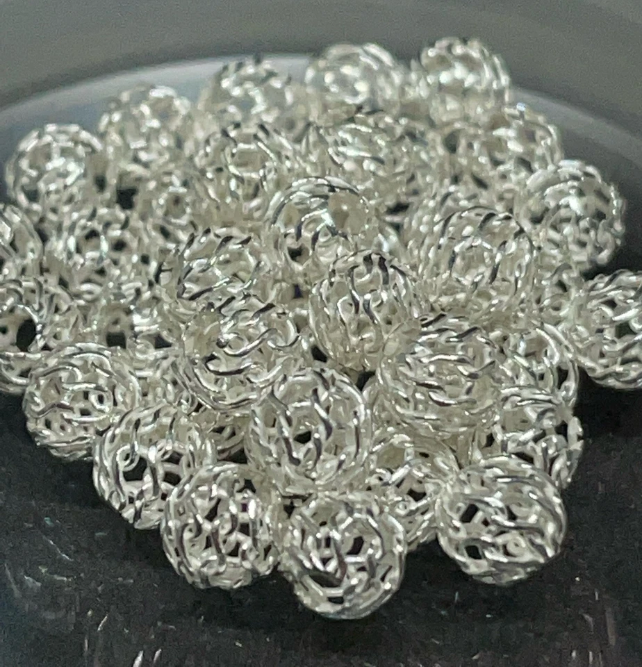 925 Silver Round Bead Openwork Ball 5mm - Image 3 of 3