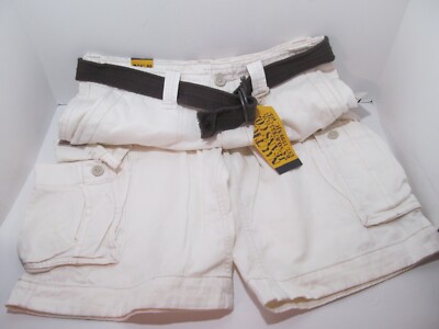 Nautica Jeans Co. Men's Cargo Shorts Sail White Size 31W w/ Web Belt - NWT