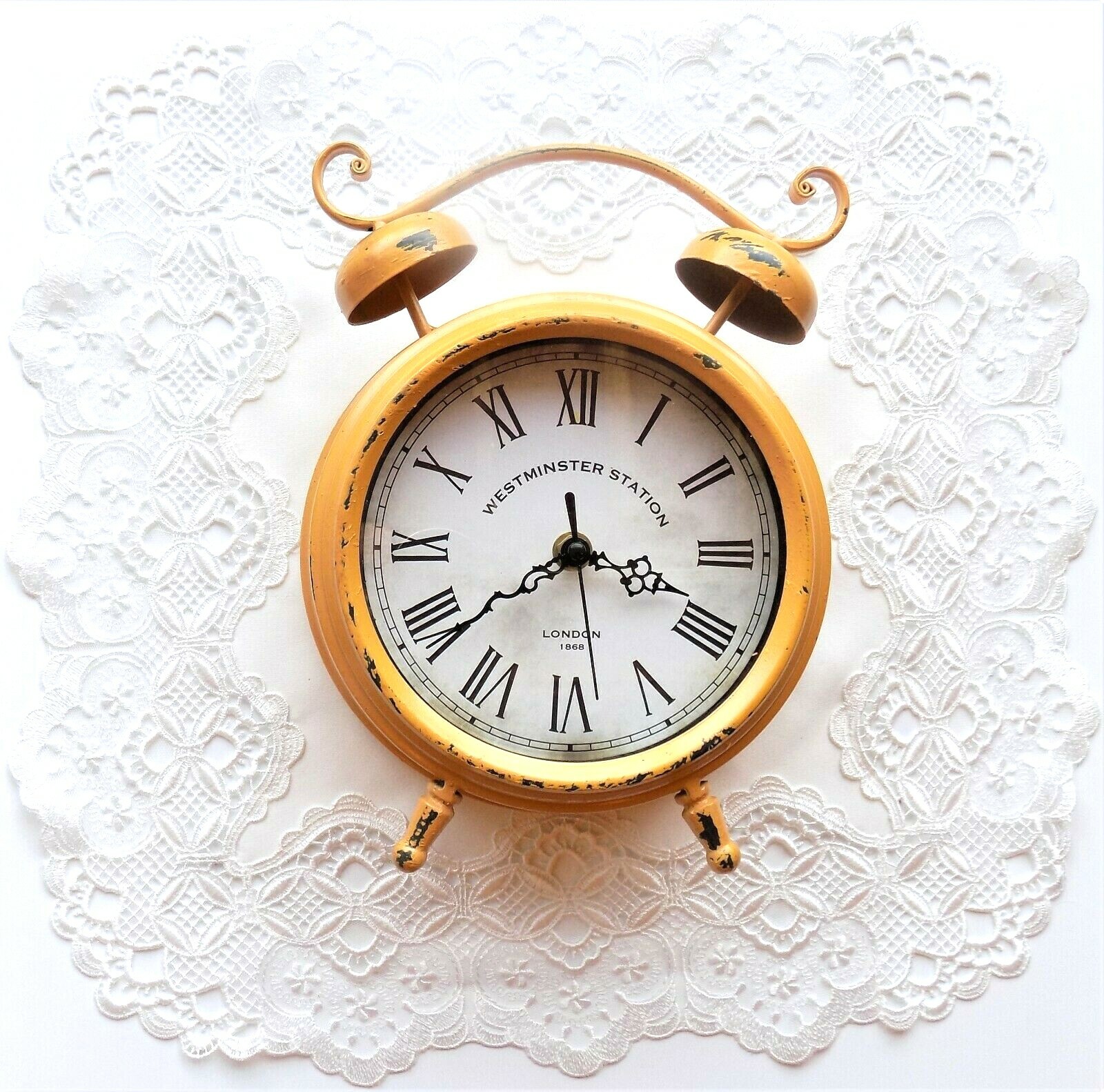 MZB Westminster Yellow Metal  Clock  (Mantle Style) ~ FREE SHIPPING ~NEW~