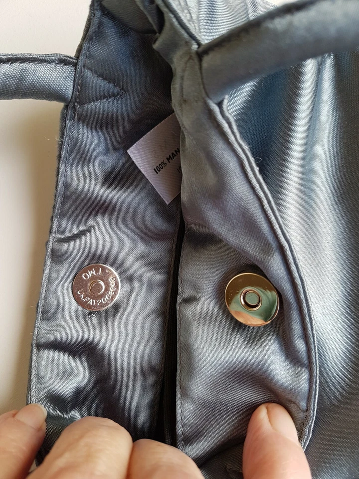 Debenhams Collection Small Grey/Purple  Embroidered Floral Bag Wedding Evening  - Image 4 of 4