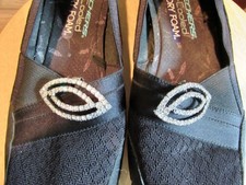 Vintage Rhinestone Shoe Clips Gemstone Silver Accessory Costume 2.25 Inch Wide