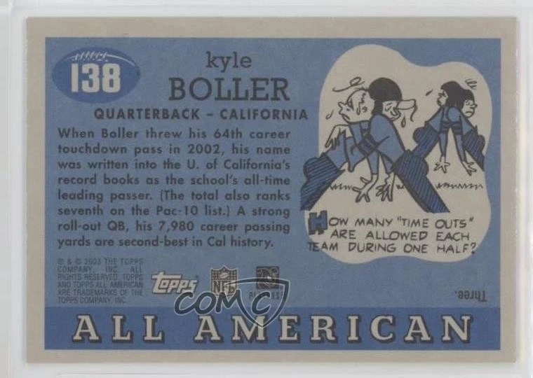 2003 Topps All American Kyle Boller #138 Rookie RC - Image 2 of 2