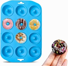 Silicone Donut Pan, Bite Size Silicone Donut Molds for baking, Mini Donut Mol...