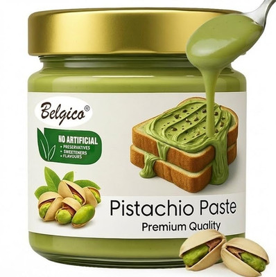 Belgico Pistachio Cream Spread (30% Pistachio)   Sweetened Paste for Dubai Choco
